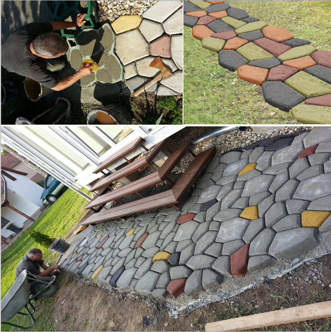 Random Sidewalk Concrete Molds DIY Pathway Mold 1500 Times Life