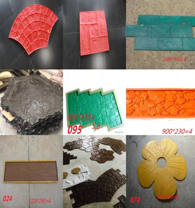 2025mm Thickness Wall Stamped Concrete Molds Rubber Material For Garden
