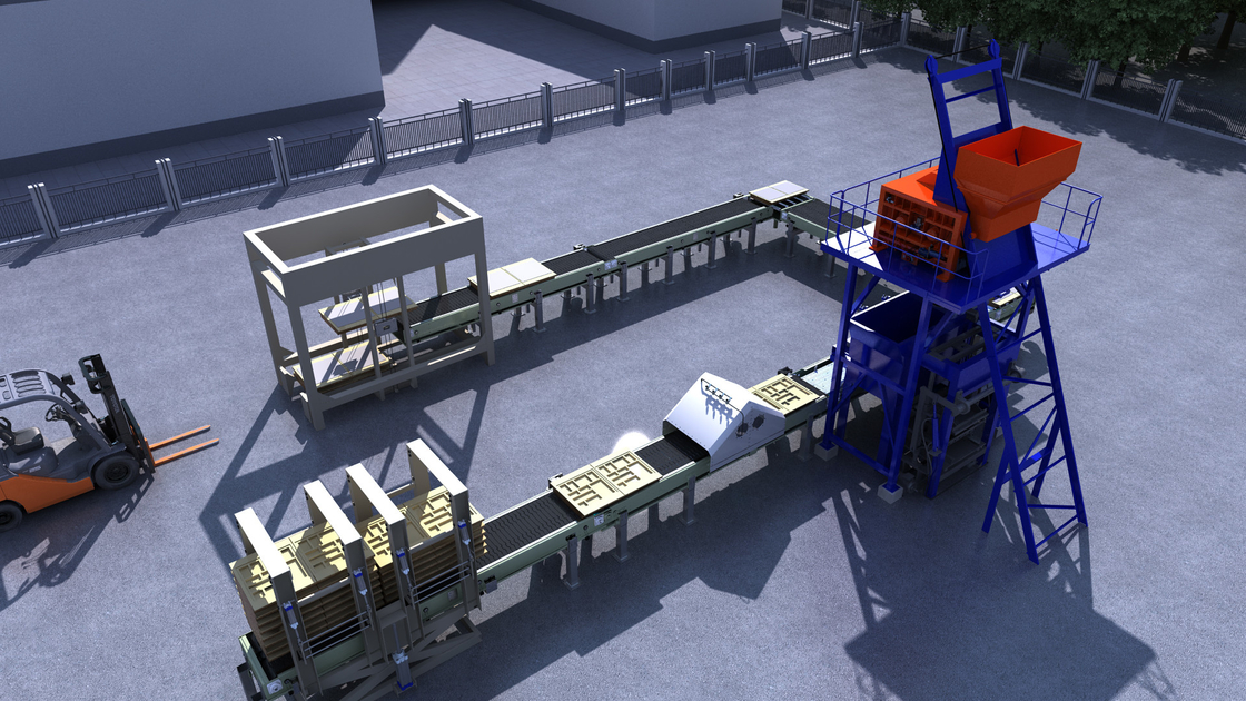1500*1300*2500cm Wet Mix Concrete Dosing System , 37.6KW Automatic Hollow Block Machine